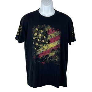 Grunt Style Shirt Men Large Black USA American Flag Patriotic Americana Outdoor